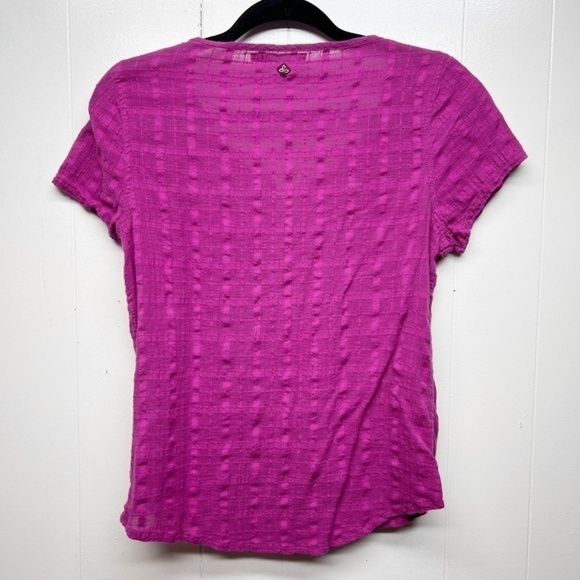 Prana Button Front Short Sleeve Pink Shirt Women's Size Small Lightweight - Picture 6 of 9